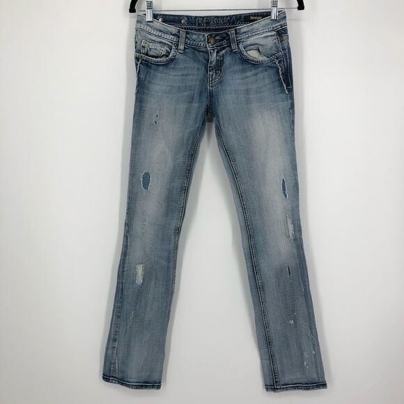 Rerock for Express Straight Jeans Womens 4 Light Wash - Picture 1 of 13